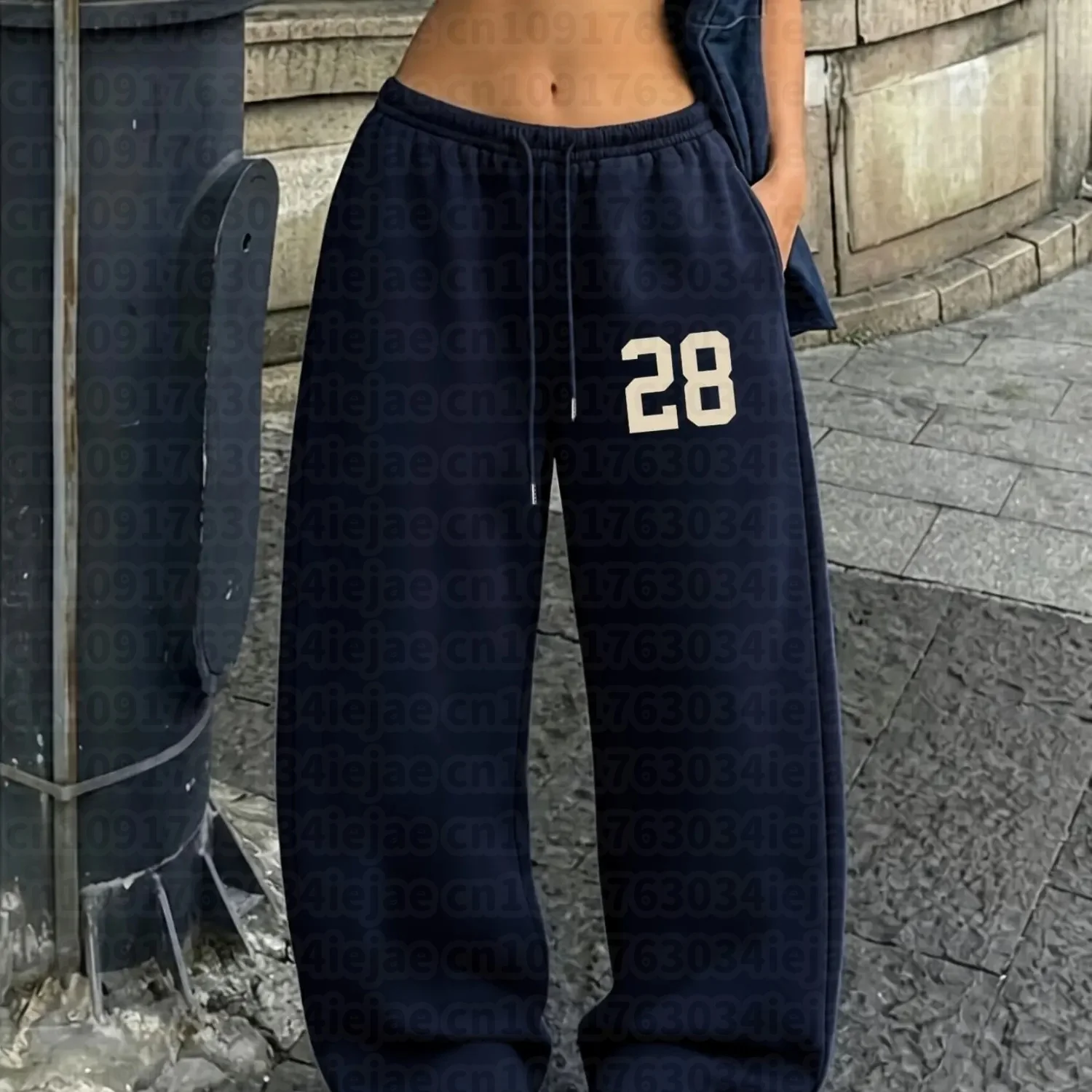 Beliebte, bedruckte Sportleggings für Damen, warm und bequem, lässige, gerade geschnittene Hosen für Herbst und Winter. Hosen – Detail 6