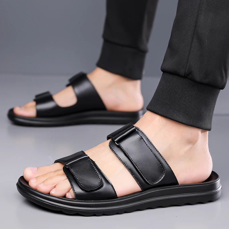 Sommermode-Sandalen für Herren, trendige Strandschuhe, rutschfeste, verschleißfeste Slip-On-Hausschuhe-9009 – Detail 5