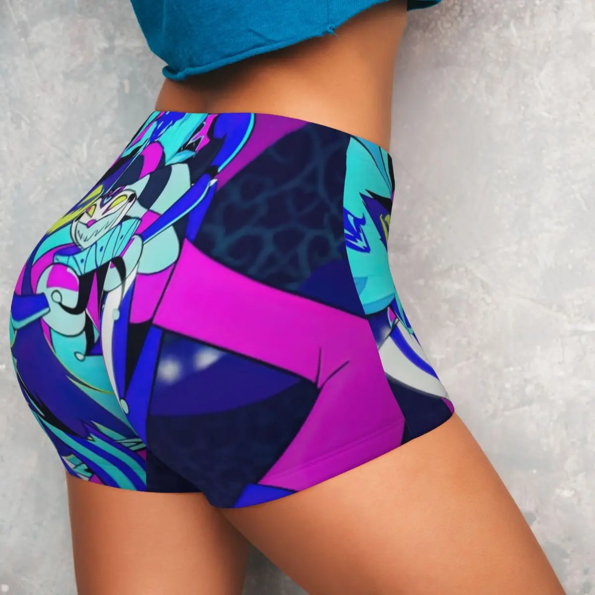 Custom Fizzaroli Helluva Boss Animated Horror Musical Workout Shorts Women Gym Volleyball Running Yoga Shorts