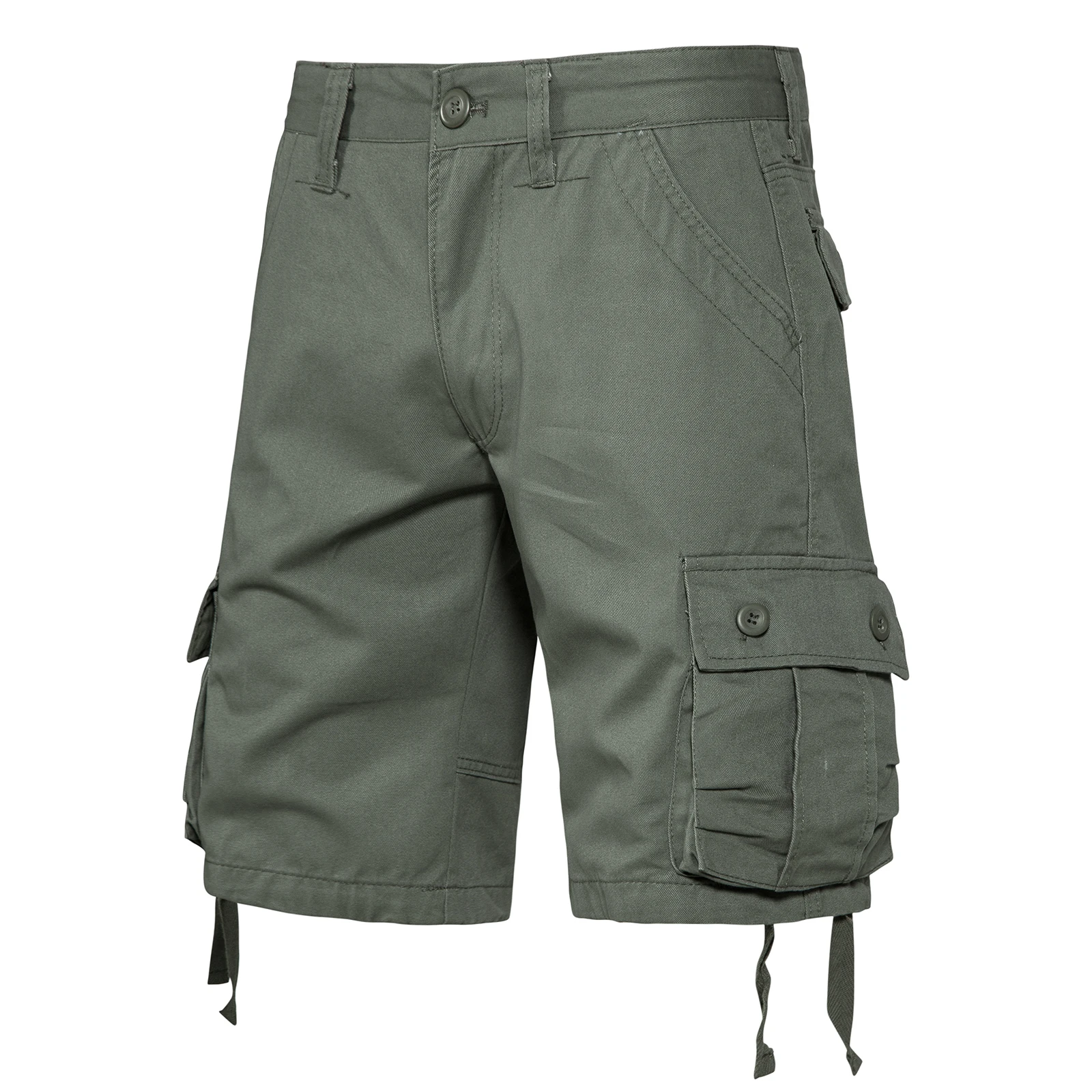 Cotton Cargo Shorts Men Summer Knee Pants Utility Outdoor Hiking Tactical Multi-pocket Breeches Y2K Sports Shorts