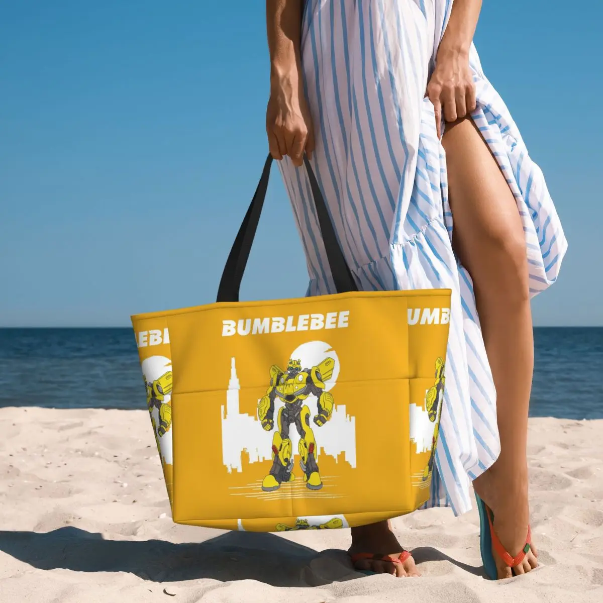 

Bumblebee _ Transformers Beach Tote Bag Sport Gym Yoga Duffle Large Tote Bag Women Travel Bag Fitness bag