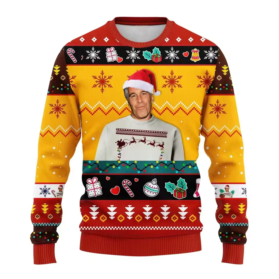 Ugly sweater Christmas-themed crazy Christmas holiday Clark Griswold character printed round-neck hoodie Humorous comedy pullove