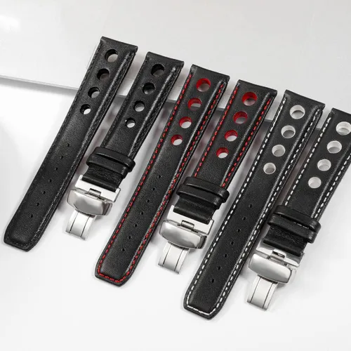 Imagen 2 del producto Genuine Leather bracelet For tissot 1853 Sports Watchband Racing PRS516 T91 1853 Top layer cowhide 20mm chopin strap accessories