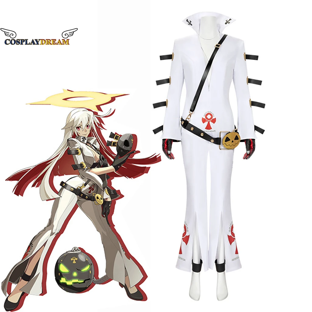 

Game Guilty Gear STRIVE Cosplay Jack-O' Valentine Costume Guilty Gear Jack-O' Valentine Cosplay White Jumpsuit Halloween Outfit