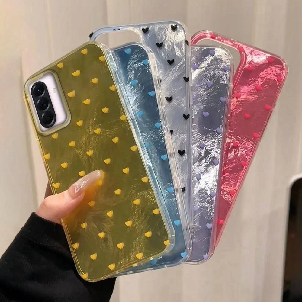 Bunte Farbverlauf Herz Handytasche für Samsung Galaxy A55 A16 A07 A17 A26 A36 A56 A25 A35 A14 A34 A54 A15 A13 A32 A12 A22 Abdeckung