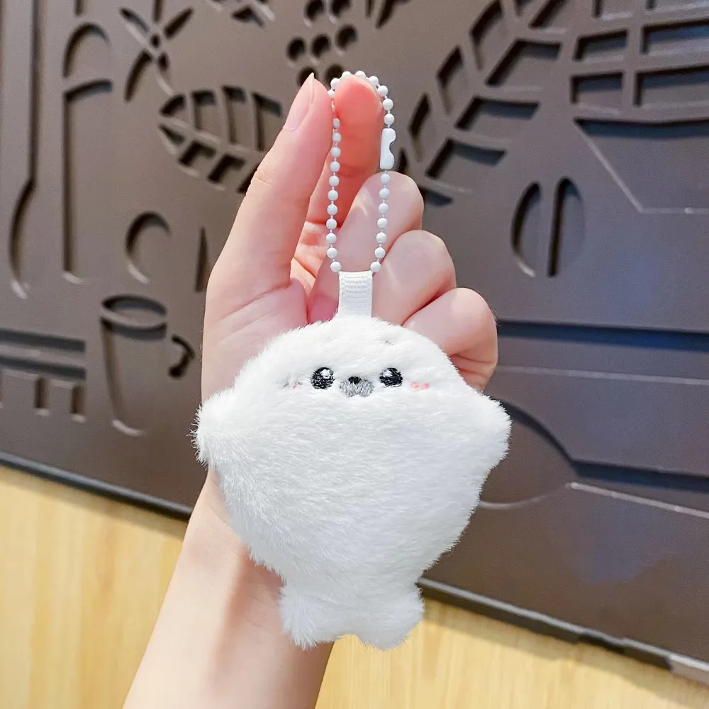 Christmas Gift Ocean Animal Baby Seal Fluffy Keyring Cute Soft Little Seal White Bag Pendant Seal Keychain