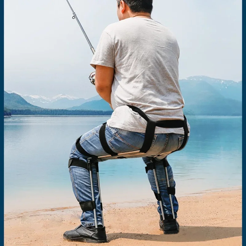 Portable sports wear invisible seat folding stool exoskeleton fishing travel multi-function seat