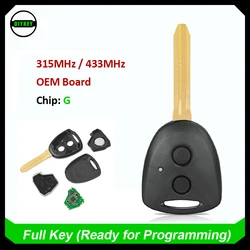 DIYKEY OEM Board Remote Key Fob G Chip 315MHz/433MHz 2 Button dla Toyota AVANZA 2016-2018 Wigo Grand dla Daihatsu Xenia Alza