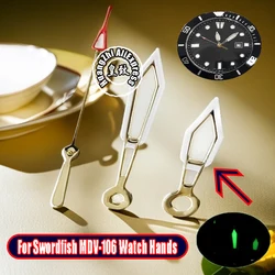 Watch Hands Green Luminous For Casio MDV-106 Swordfish Red/Gold Watch Hour Minute Second Hands Movement Parts Watch accessories