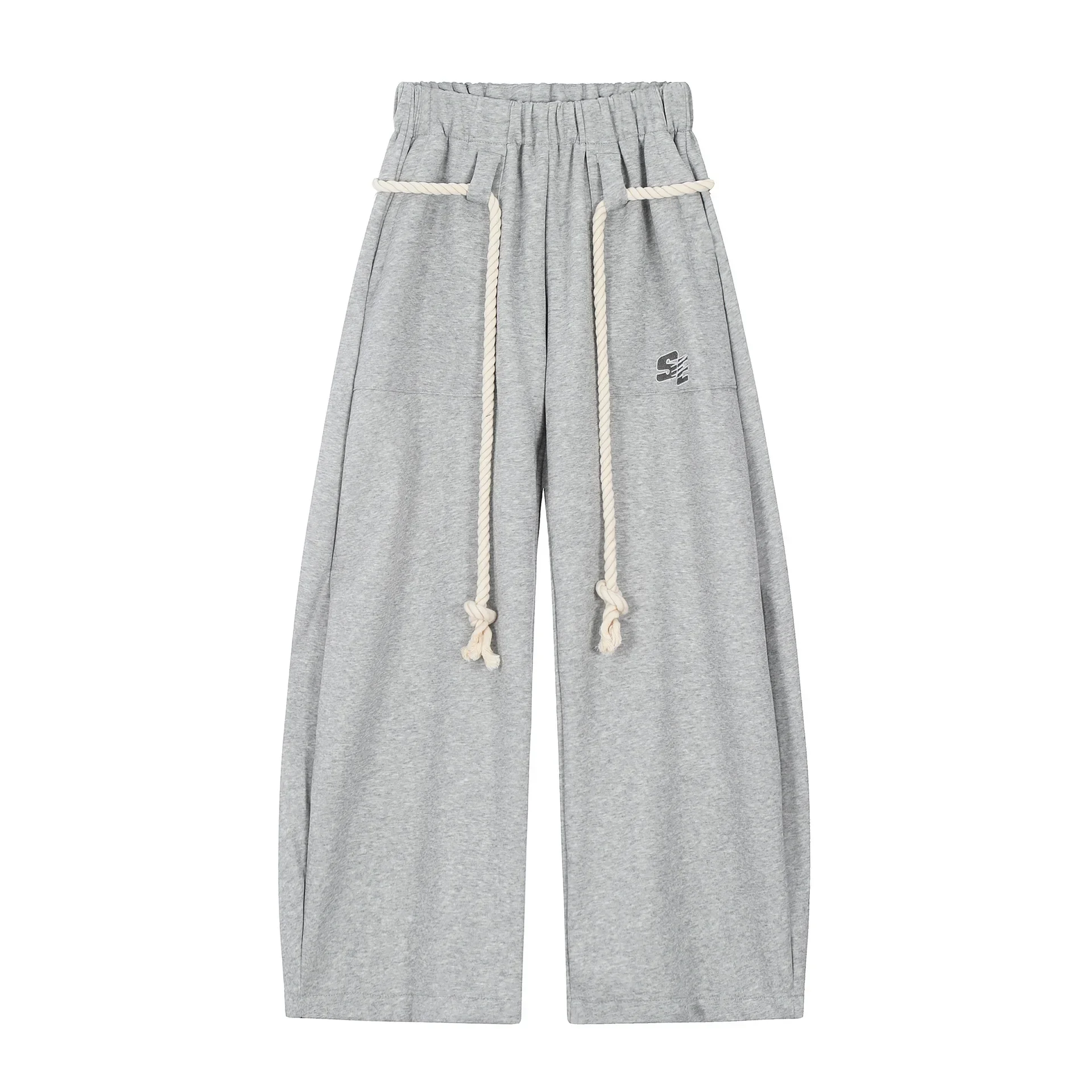 الأمريكية الرجعية كسول نمط الرباط سكين سراويل تقليدية فضفاضة واسعة الساق السراويل الطويلة جديد 2025 تصميم صغير الشعور