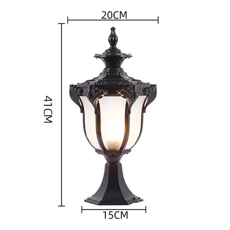 Lampe murale pour pilier, style européen rétro, LED, pour maison, villa, portail, cour extérieure, l