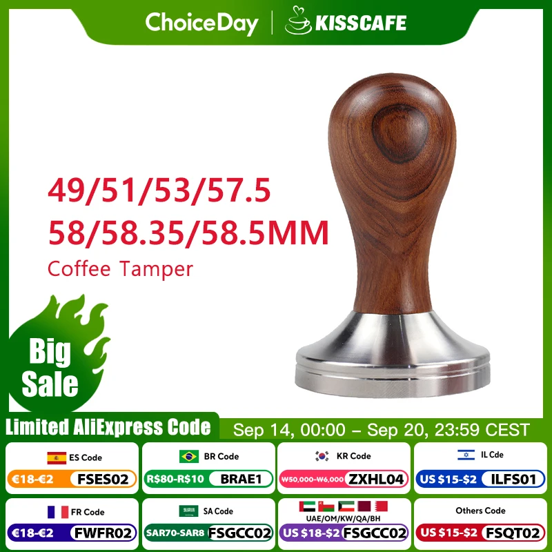 Caffè Tamper 51mm 53mm 58.5mm Per Delonghi Breville Portafiltro In Acciaio Inox Espresso Macker Accessori Barista Strumento Merci-image