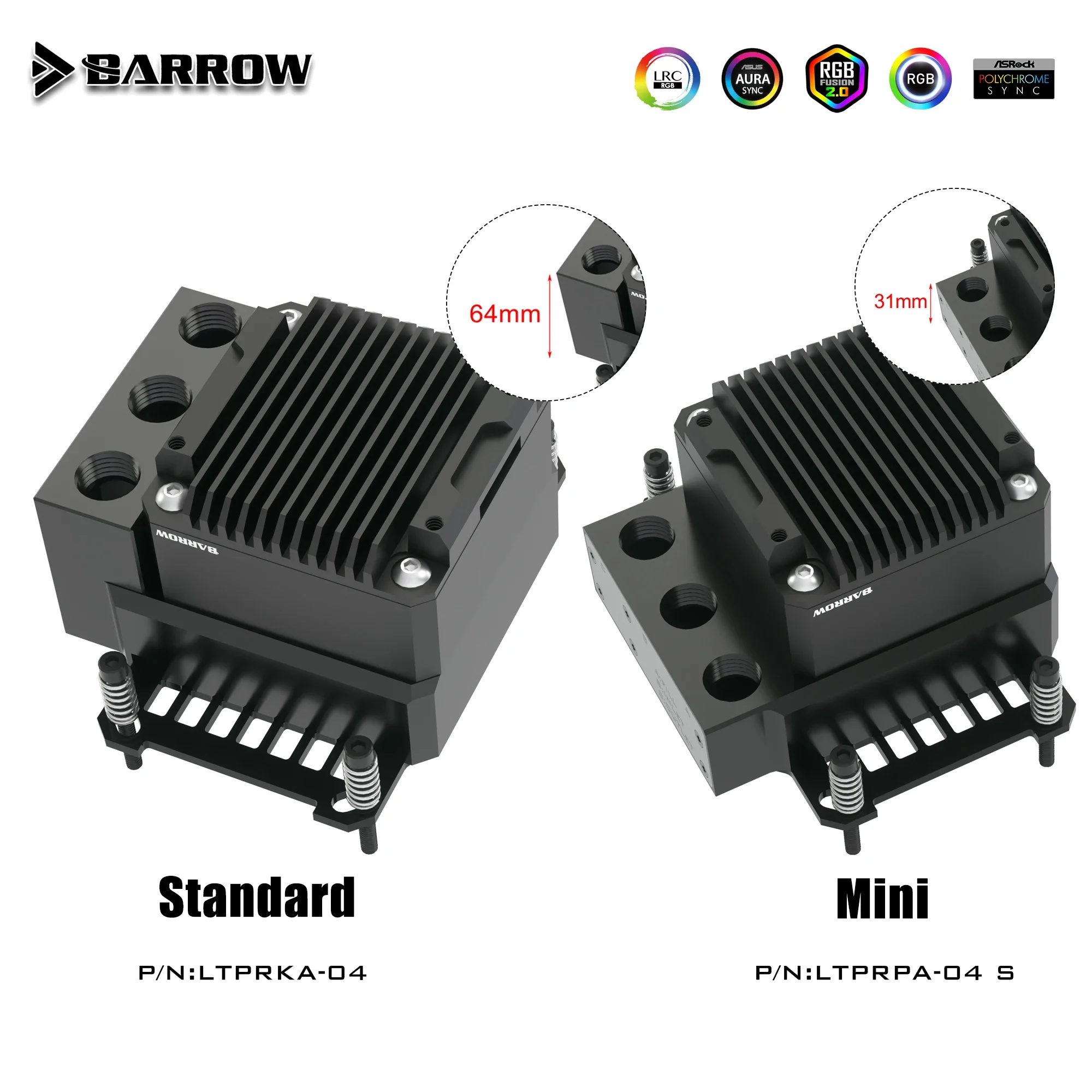 Blok wodny procesora Barrow ze zintegrowanym zbiornikiem pompy POM/akrylowy chłodnica procesora do AMD AM3 AM4 AM5/INTEL 1700 1200 115X X99 Socke