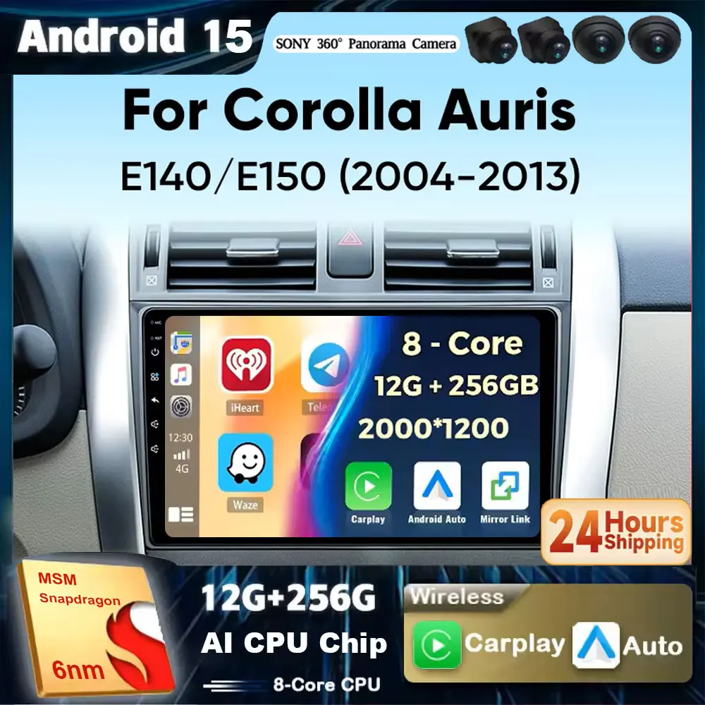 

Android 15 Car radio Navigation Multimedia Player For Toyota Corolla 2006 2007 2008 2009 2010 2011 2012 2013 Carplay Auto Stereo