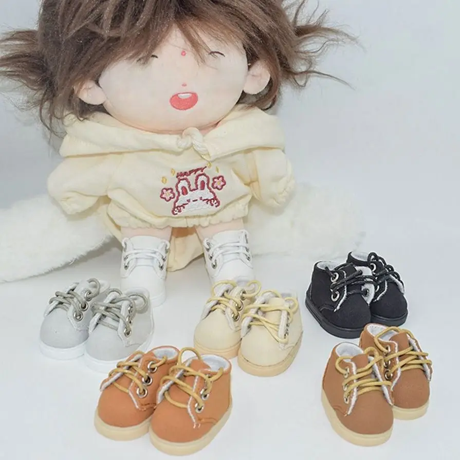 30cm Articulated Doll Shoes 15cm Cotton Doll Casual Low Bond Leather Shoes For 1/6 Bjd Doll Change Dollhouse Accessories