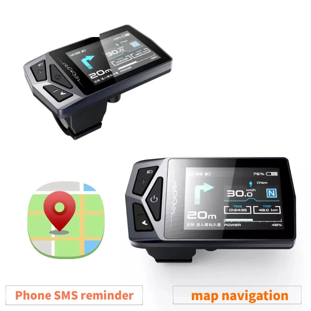 

E-Bike 02U Display Colour Screen Indicator for Bafang BBS 01 02 HD G510 G330 Mid Drive Motor E-Bike Bluetooth Navigation