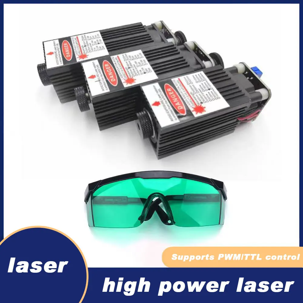 450nm 5500mW 5.5W high-power blue laser engraving machine laser head with adjustable focus PWM control