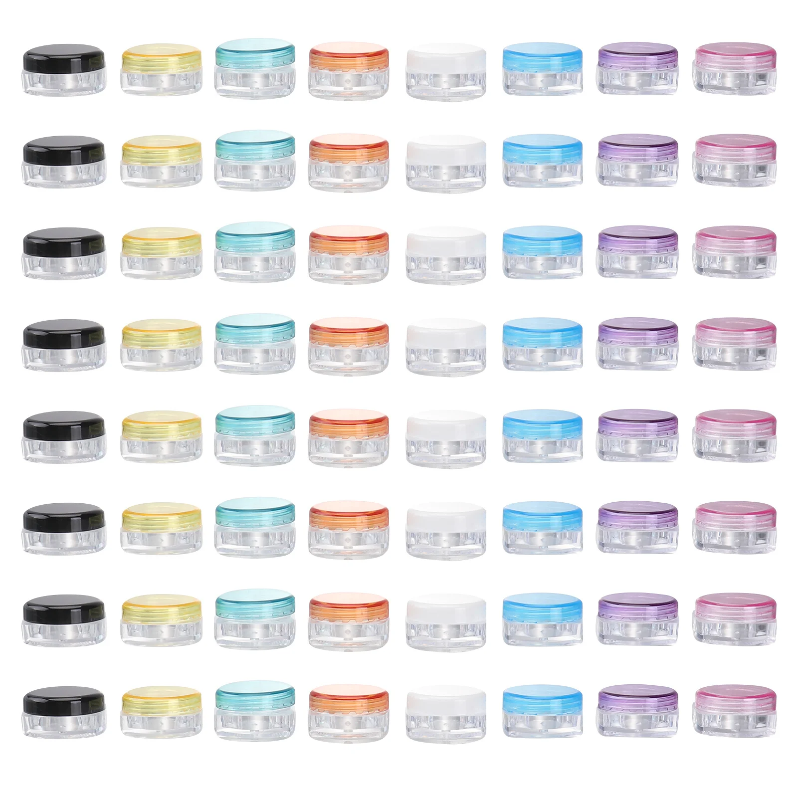 

64Pcs Refillable Cream Bottle Mini Storage Container Durable Travel Facial Cream Jars Sample Holder Leakproof