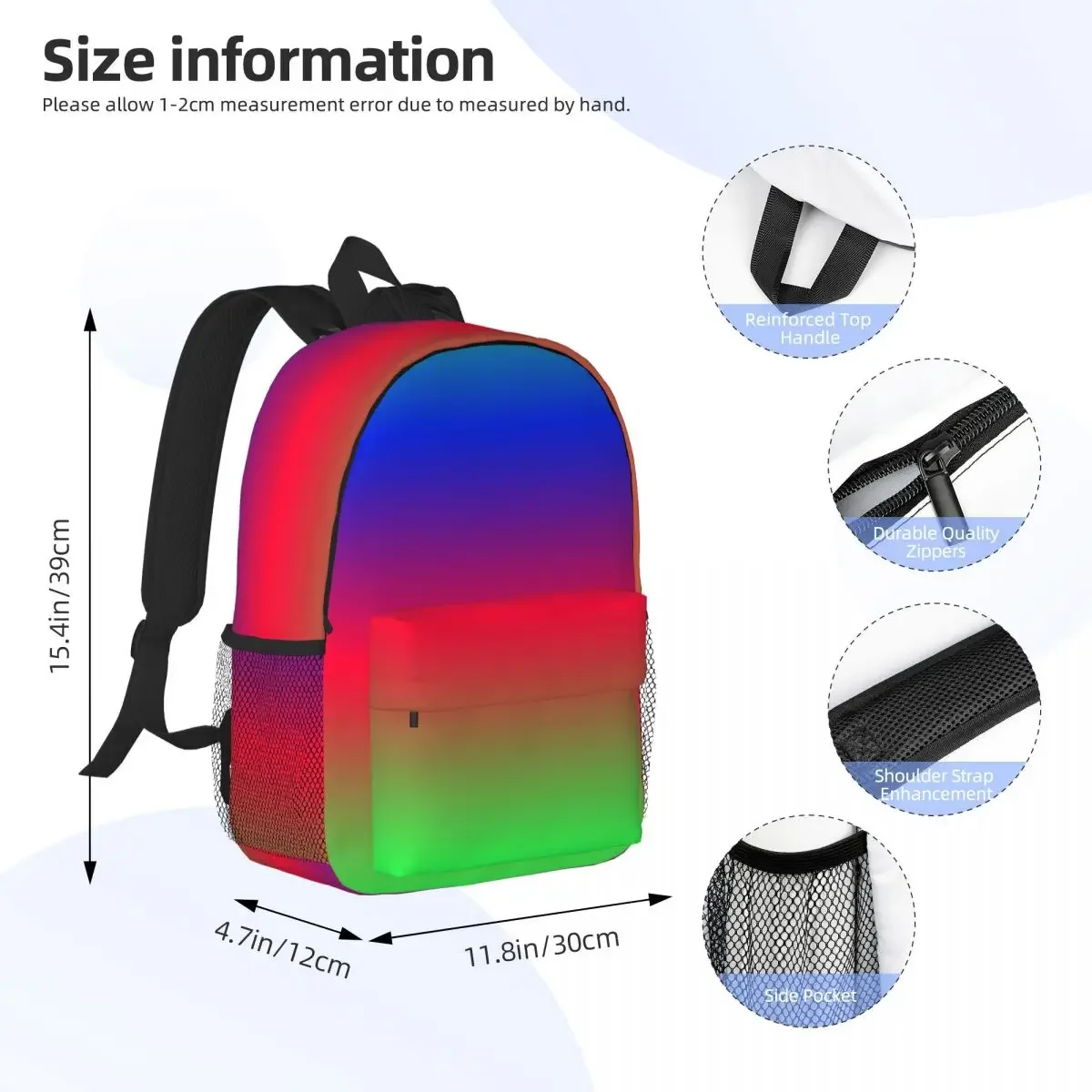 Crayon Box Multicolored Ombre Backpacks Boys Girls Bookbag Fashion Children School Bags Travel Rucksack Shoulder Bag