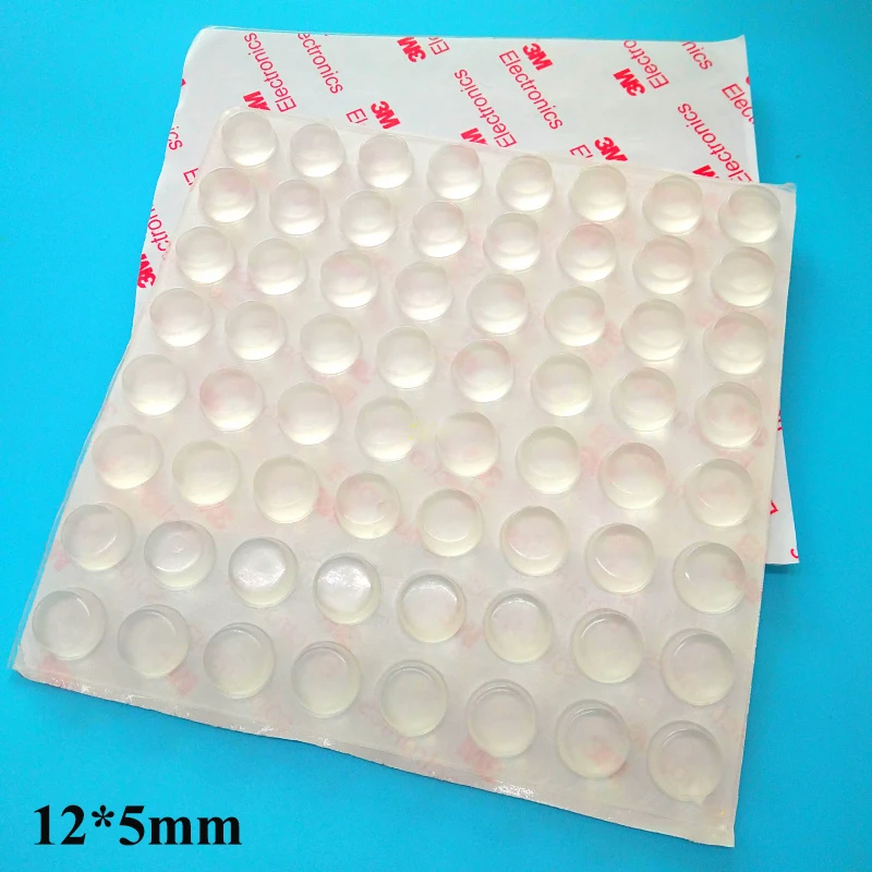 64Pcs 12mm*5mm Self Adhesive Soft Anti Slip Bumpers Silicone Rubber Feet Pads Great Silica Gel Shock Absorber Home Application