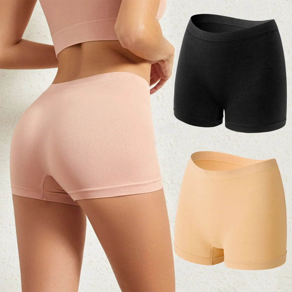 

New Cotton Seamless Boxer Briefs Underpants For Women Plus Size Anti-exposure Safety Shorts High Waist Under Skirt Panties