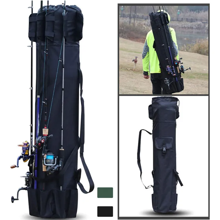 Portable Folded Fishing Rod Bag Cylinder Outdoor Fishing Gear Shoulder Bags Multifunction Fishing Tackle Tools Storage Pack