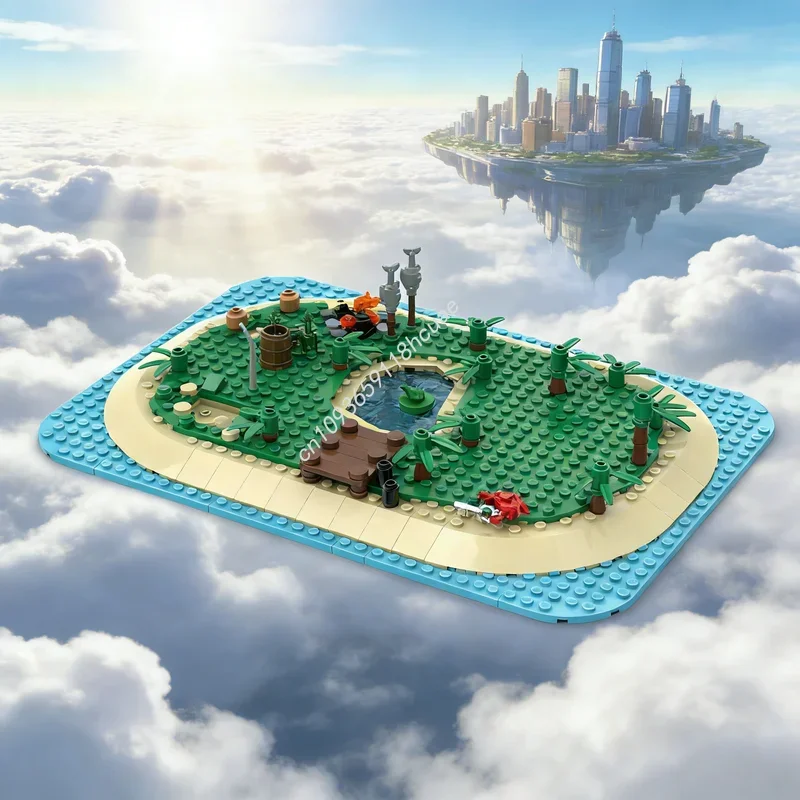 

328pcs MOC Forbidden Island Base Only Pirates Model Building Blocks Architecture Christmas Gift Idea Toys Education Brick