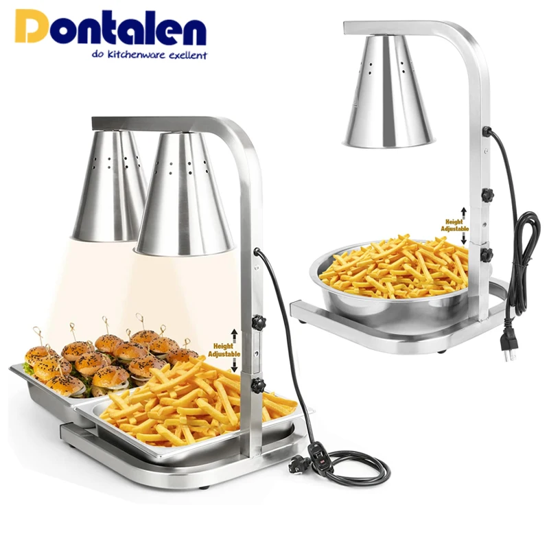 Commercial Kitchen Equipment Electric Buffet Food Warmers Countertop 250w Infrared Heating Food Warming Heat Lamp
