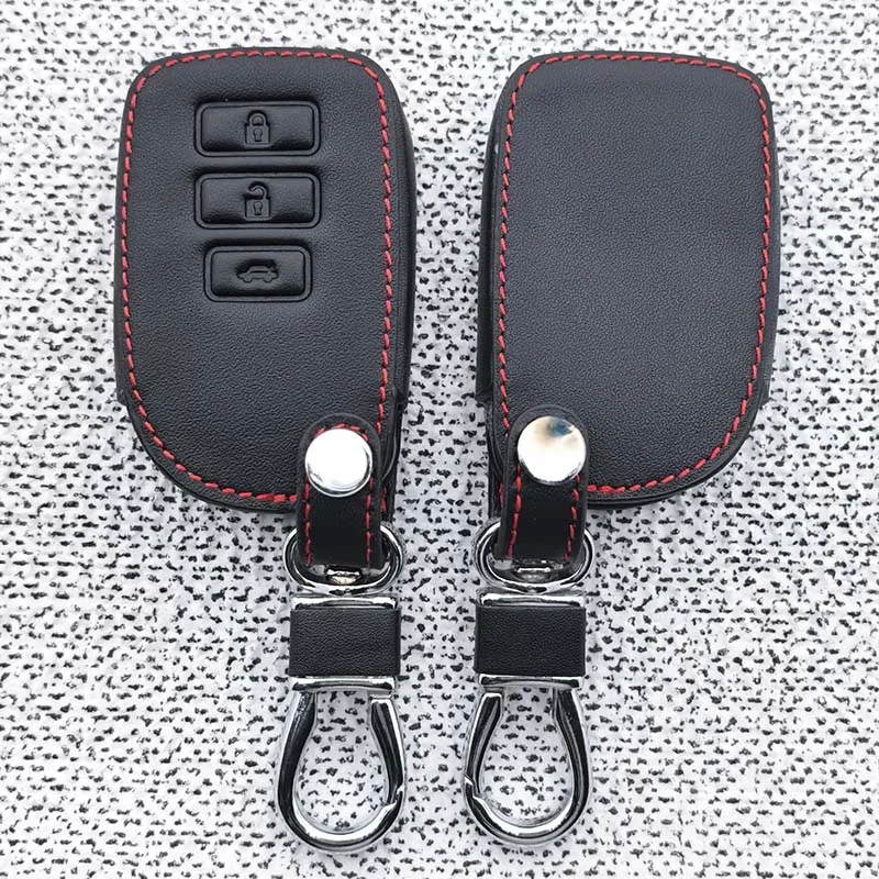 Auto-Leder-Fernbedienungs-Schlüsselanhänger-Hülle für Toyota Yaris Yaris L Hiace Vios Verso Camry Corolla Schlüsselanhänger-Zubehör