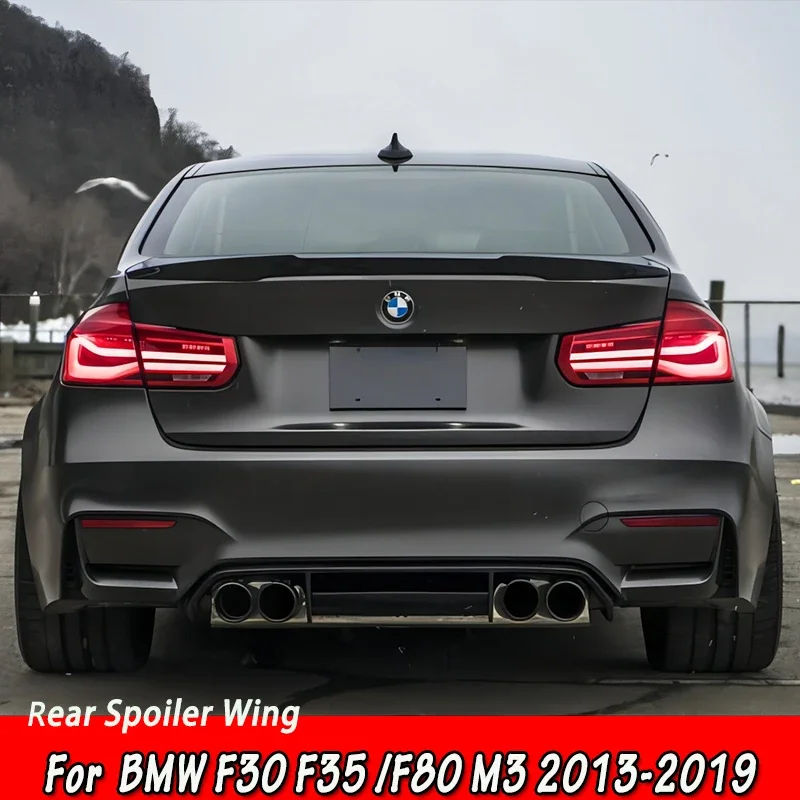 

For BMW F30 F35 & F80 M3 2012-2019 3 Series Sedan M4 Performance Style Car Rear Spoiler Splitter Wing Rear Roof Spoiler Wing