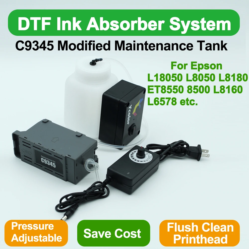 External DTF Ink Absorber System C9345 Modified Maintenance Box Suck Ink For Epson L18050 L8050 L8180 ET8550 8500 L8160 L6578