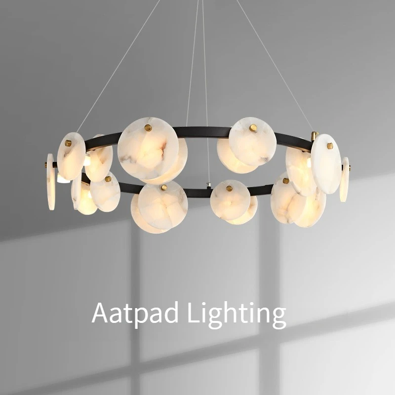 

Spanish Marble Pendant Light Luxury French Ceiling Lamp Modern Minimalist Creative Design For Living Room Dining Room Bedroom