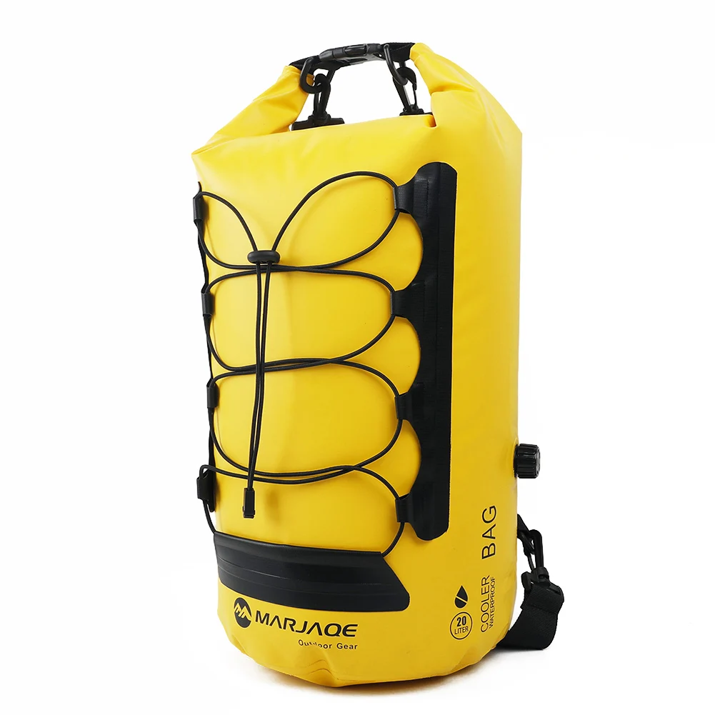 Impermeável isolada mochila para caiaque, rafting, canoagem natação, seco molhado separação, Roll Top encerramento Sack, grande capacidade, 20L