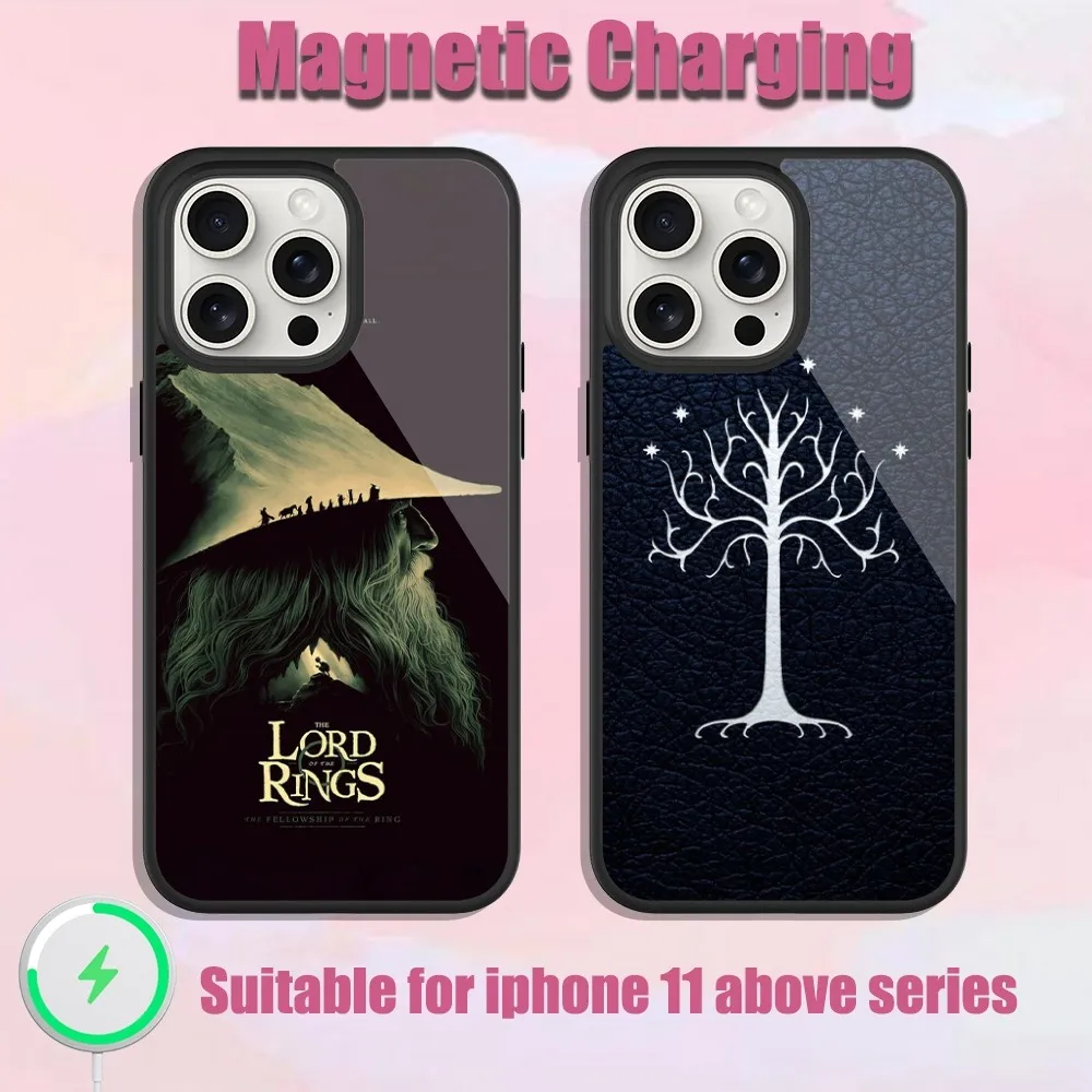 

The L-Lord of the R-Rings Film Phone Case For iPhone 13 15 11 12 14 Plus Pro Max Glass Charging Magsafe Magnetic Cover