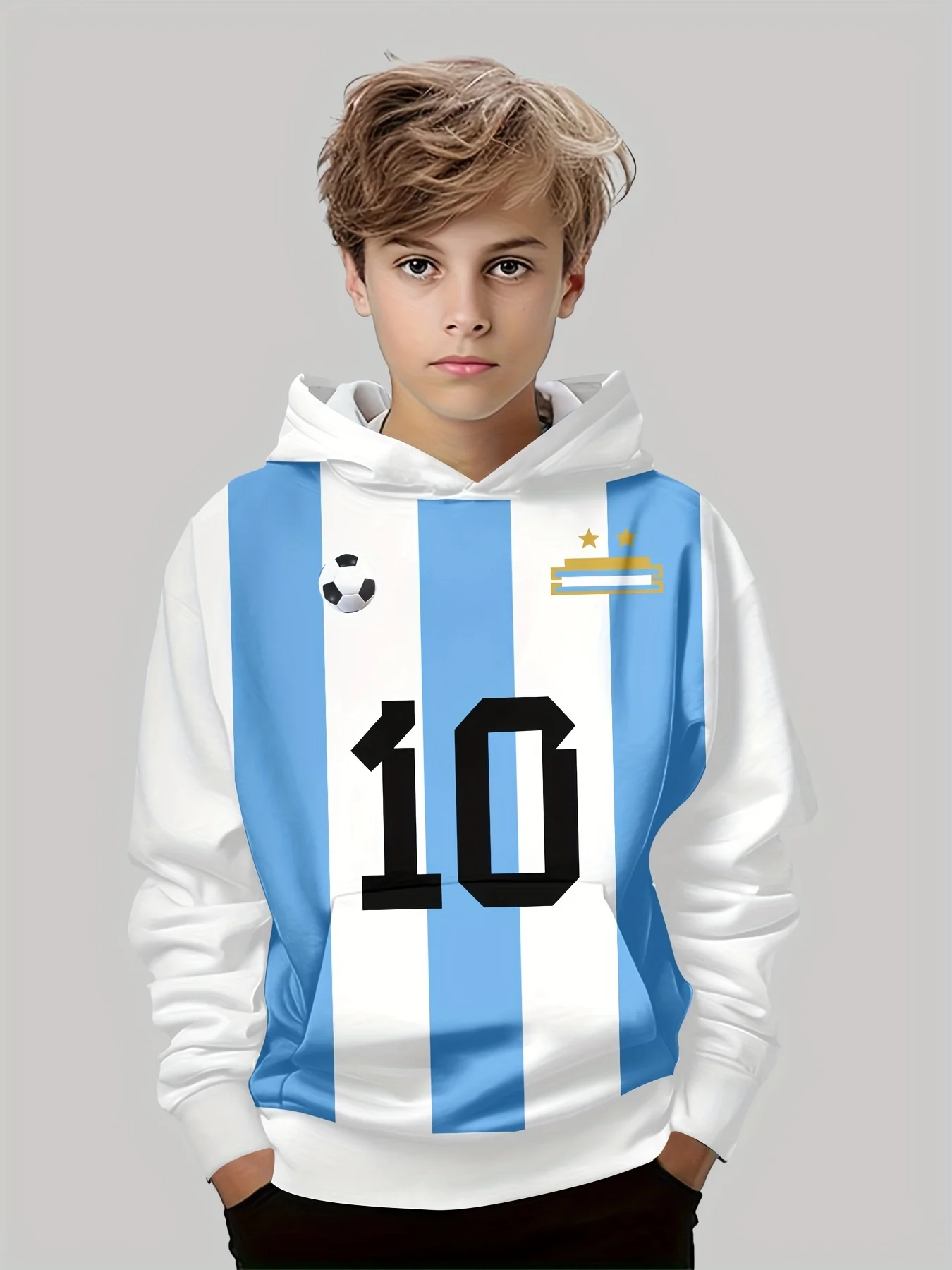 

Детские толстовки, одежда для мальчиков, модные футбольные детские толстовки, пуловер для мальчиков, 3D футбольная толстовка, детская одежда