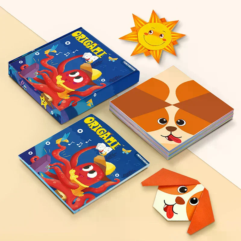 Kit de origami para crianças de 5 a 16 anos, 108 folhas com 54 padrões e livro de instruções |   Kit de papel origami para iniciantes e avançados