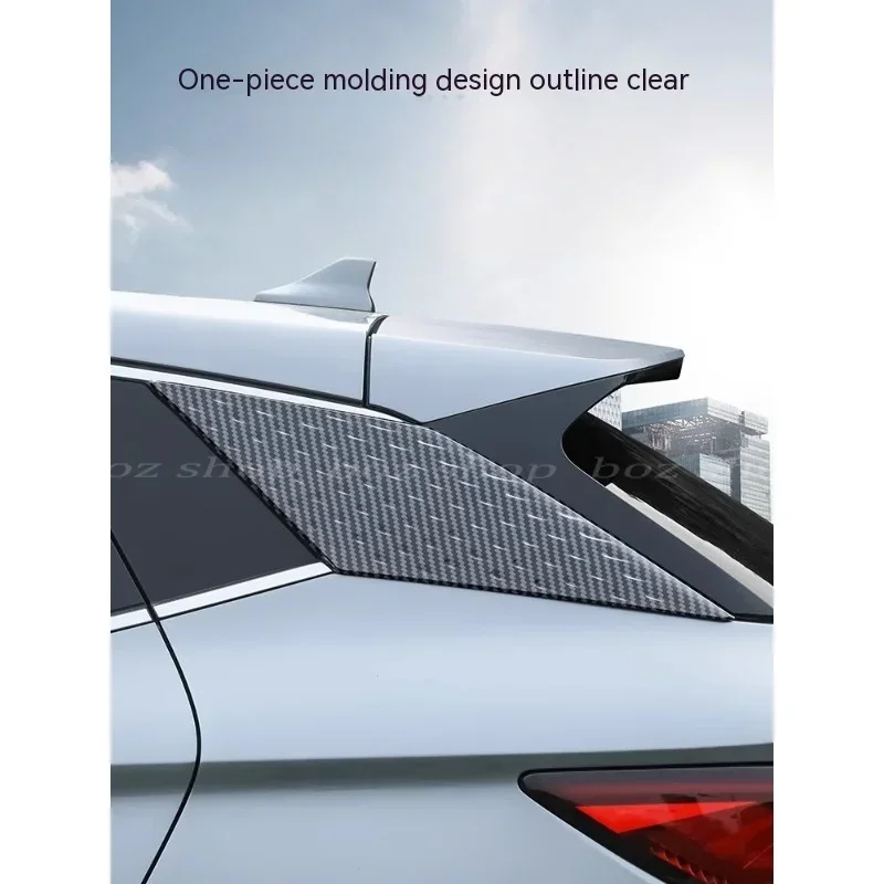 For BYD YUAN Plus ATTO 3 Champion Edition Car Rear Window Blinds Black Warrior Rear Window Triangle Decorative Sticker Cover