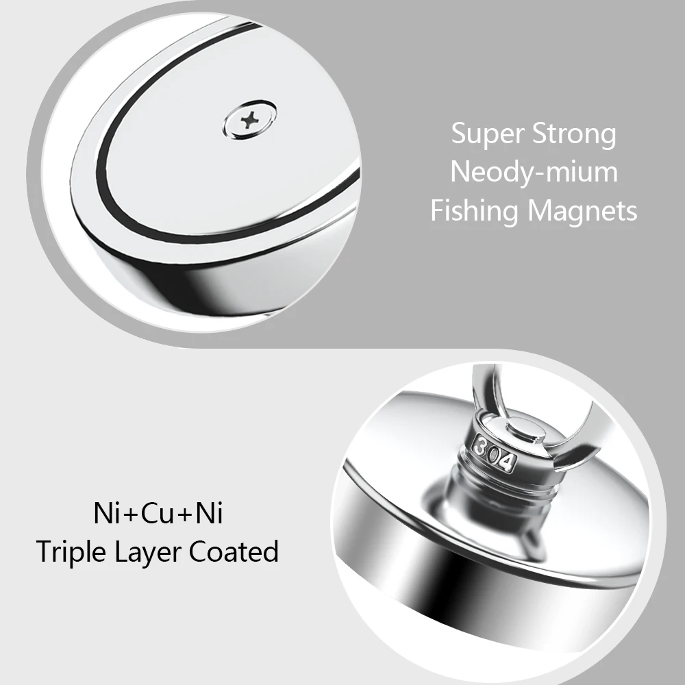 D16/20/25/32/36/60 Starker Neodym-Magnet Bergungsmagnet Tiefseefischen Magnete Halter Ziehen Montagetopf mit Ringschraube