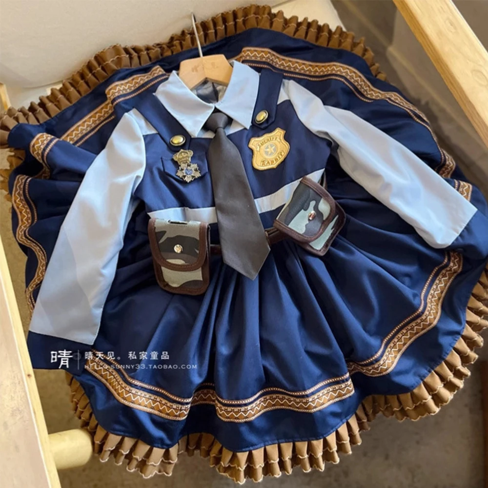 

Children Costume Cosplay Dress Dark Blue Halloween Zootopia Cosplay Judy Hopps Classic Cosplay Performance Birthday Dress Gifts