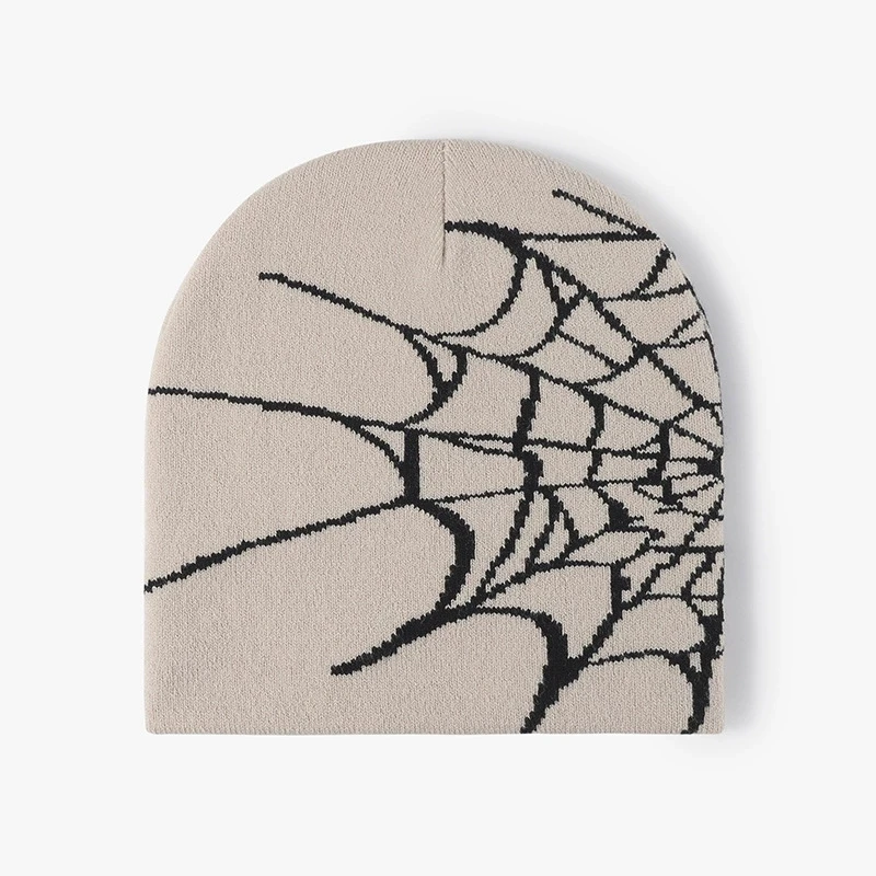 Autumn and Winter Personality Spider Web Men's Knitted Hat Unisex Knitted Warm Hats Women Bonnet