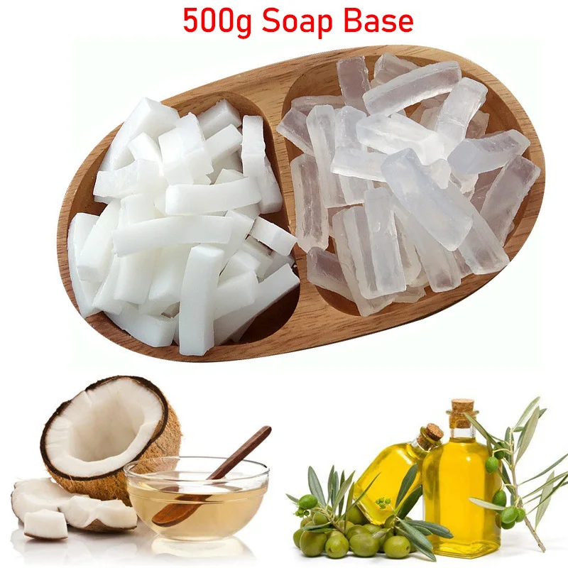 500g DIY Handmade Soap White Transparent Soap Base Soap Raw Materials Soap Making Handmade Soap for Washing Body Hand or Clothes