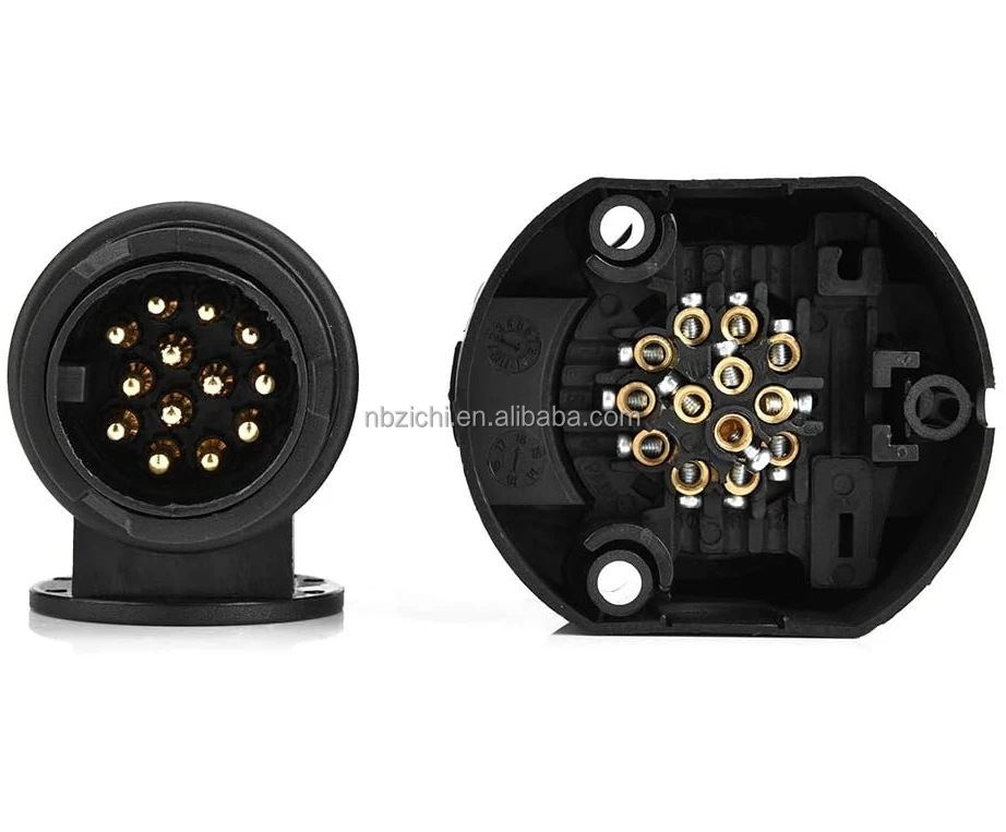 OEM Euro13Pin Trailer Plug Socket Connector Trailer Adapter 13 Way with Bracket and Seal for Caravans RV Boars Trailers
