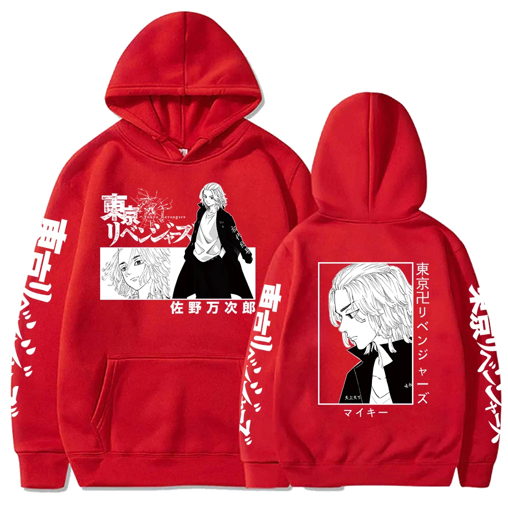 طوكيو المنتقمون أنيمي البلوز مانجيرو سانو ميكي مطبوعة مقنعين الرجال النساء الشارع هوديس Harajuku الشارع الشهير الذكور البلوز #4