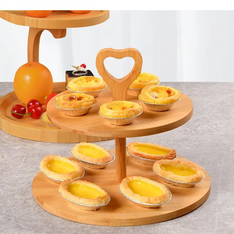 

Round Wooden Cake Stand Fruit Tray Multi-layer Pan Dessert Plate Pallets Display Snack Decorative