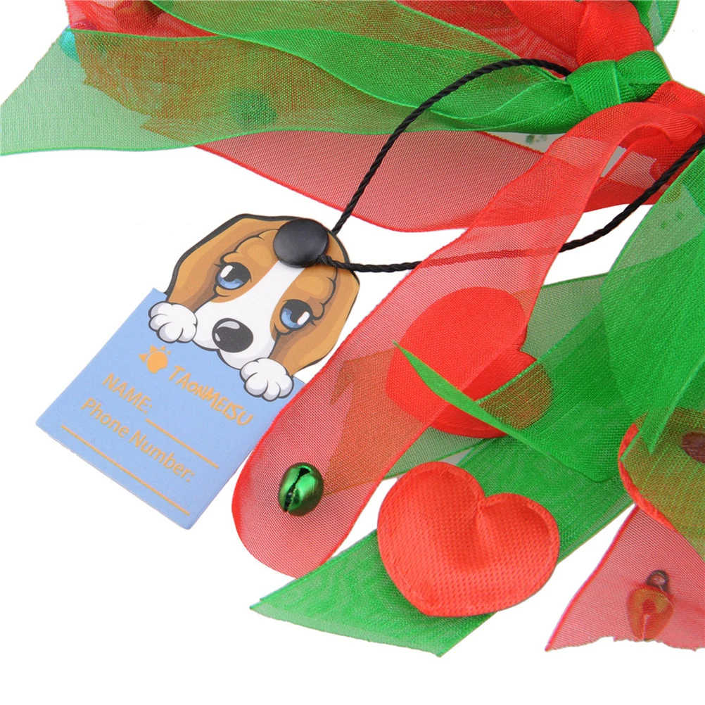 

Christmas Pet Collar Red Green Color Dog Neck Circle Cat Costume Festive Outfit Accessories Durable Washable Lightweight