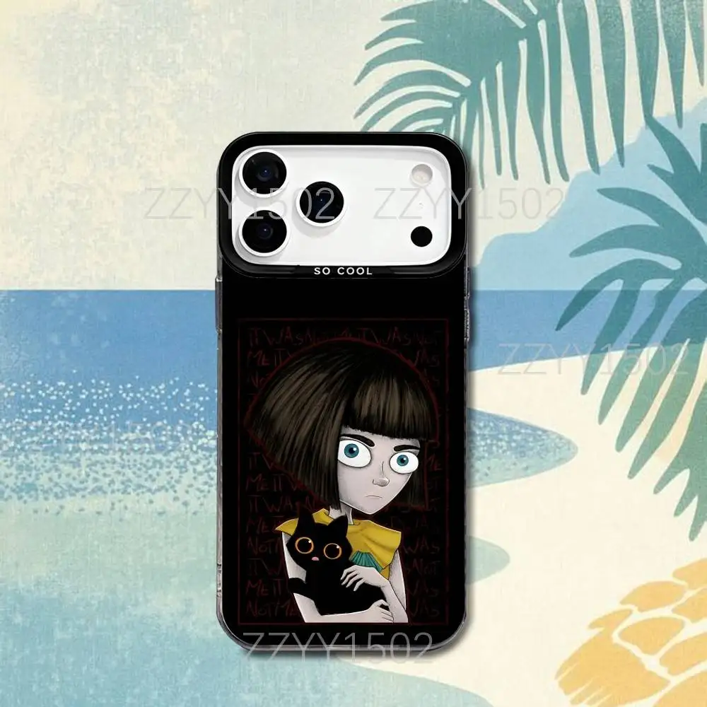 Game F-Fran Bow Horror Phone Case For iPhone 17,16,15,14,13,12,X,8,Pro,Max,Plus,SE4,Air,Mini HD Black IMD Matte