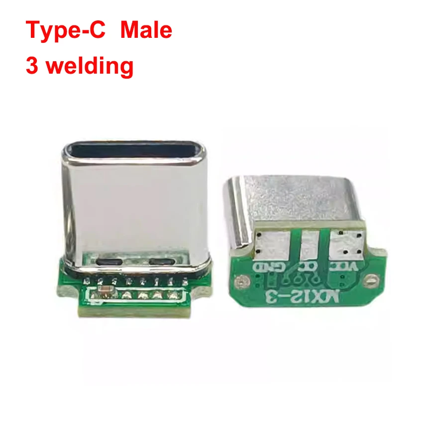 2/5/10/20 Pcs USB3.1 Type C Male 16 Pin Vertical Patch Board 3 Welding Points Data Band Usb C Male Head Connector 3A Fast Chargi
