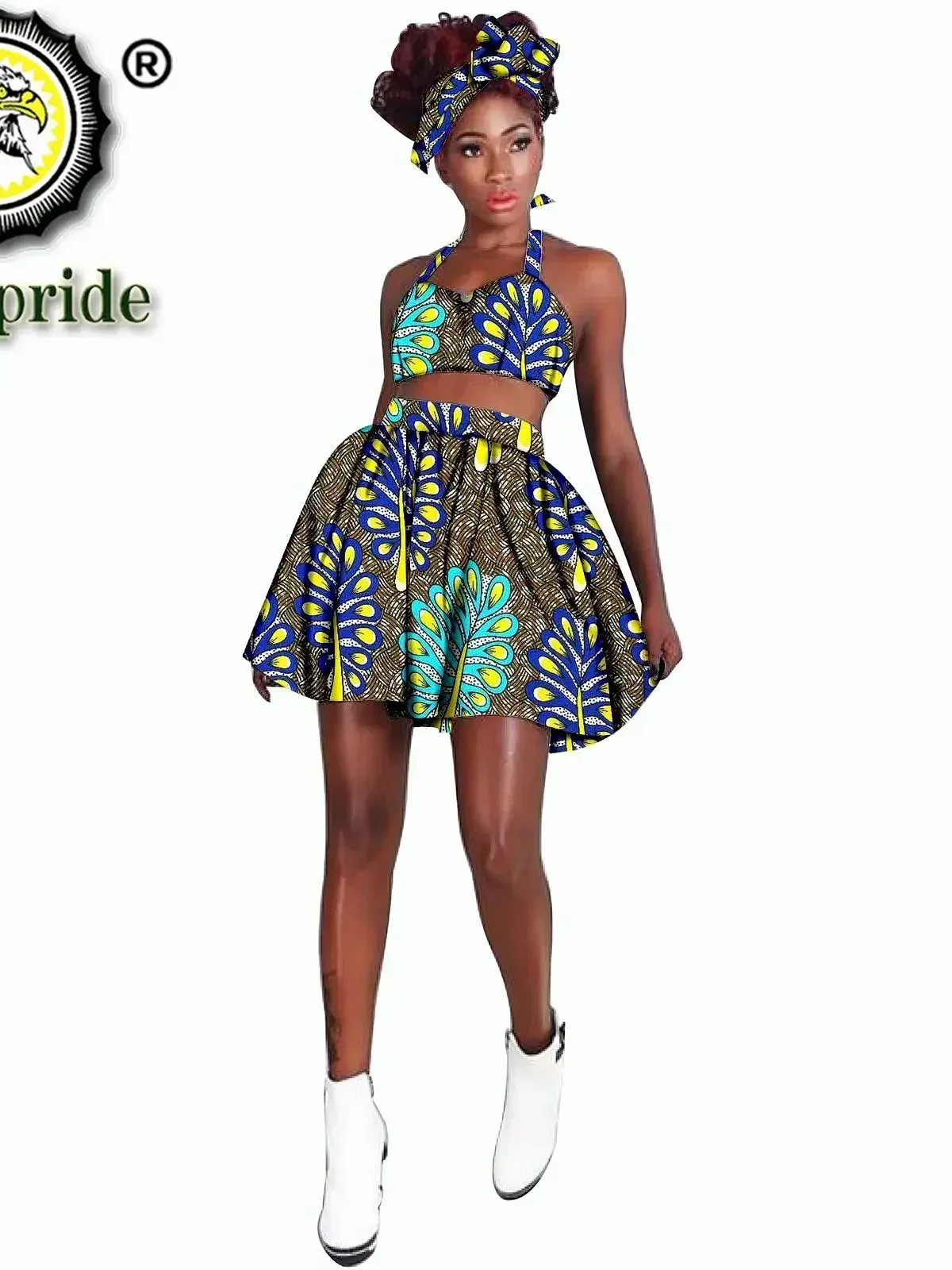 2026 Afrikaanse Kleding voor Vrouwen Dashiki Tops Print Skrits Afrikaanse Headwrap Hoofdband Vrouwen Sets Outfits Sexy AFRIPRIDE S1926024 - afbeelding 2