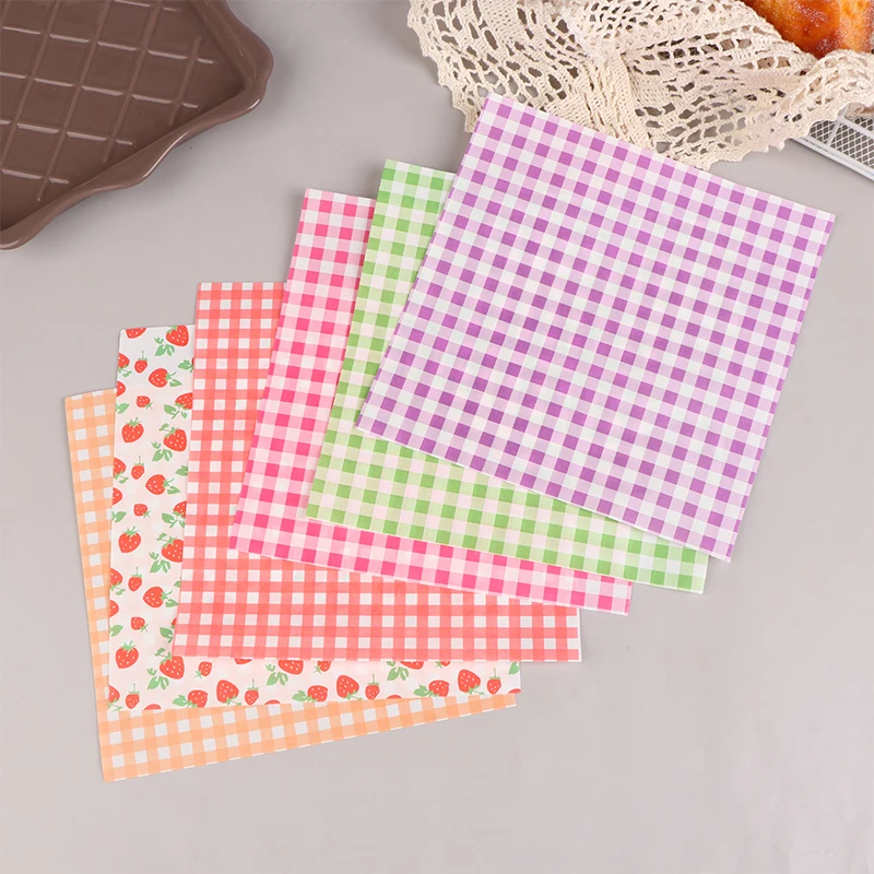 100pcs Food Waxed Paper Oil-Proof Wax Paper Bread Sandwich Burger Fries Macarons Packaging Kitchen Baking Tool Decor Paper