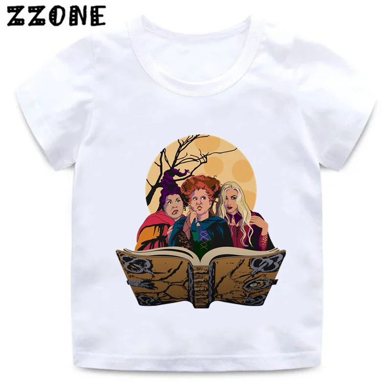 Witches Crew Sanderson Sister Hocus Pocus Halloween Print Kids T-Shirts Girls Clothes Baby Boys T shirt Summer Children Tops